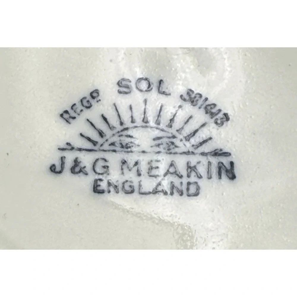 J&G Meakin Reg Sol‎ Registered Soleil Floral Berry Bowls Gold England Set 9